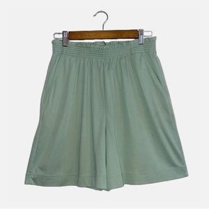 Jaclyn Smith Sport Elastic Ruffle Summer Mint Green Comfy Shorts Women’s Large